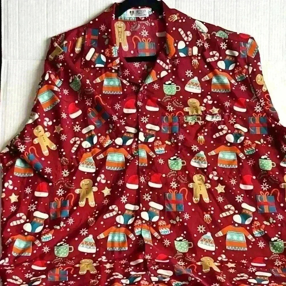 Unisex Half Sleeve Christmas Shirt Gingerbread Man, Candy  Cane, Whimsical Comfy - Picture 3 of 11